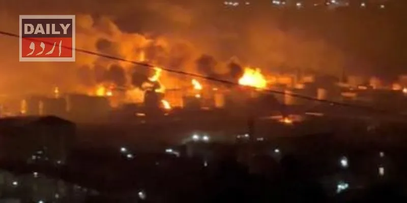 ماسکو میں روسی آئل ریفائنری کو یوکرینی ڈرون حملے کے بعد آگ بھڑک اٹھی