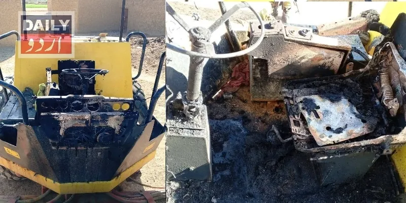 بلوچستان: دکی میں بلوچ علیحدگی پسندوں نے تعمیراتی کمپنی کا رولر جلا ڈالا